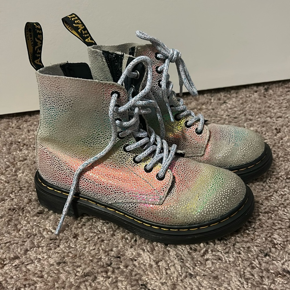 Doc martens kids metallic shoes